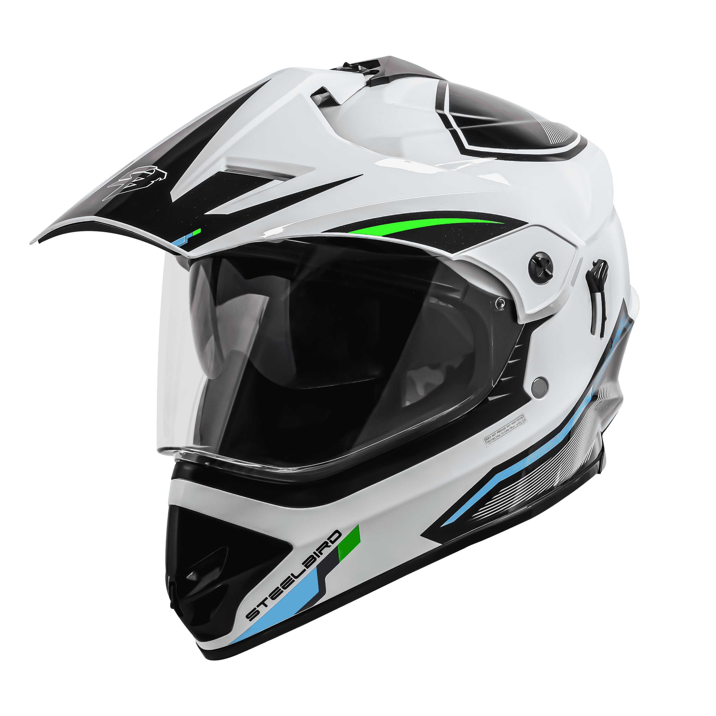 SBH-13 ISS RACER GLOSSY WHITE WITH GREEN